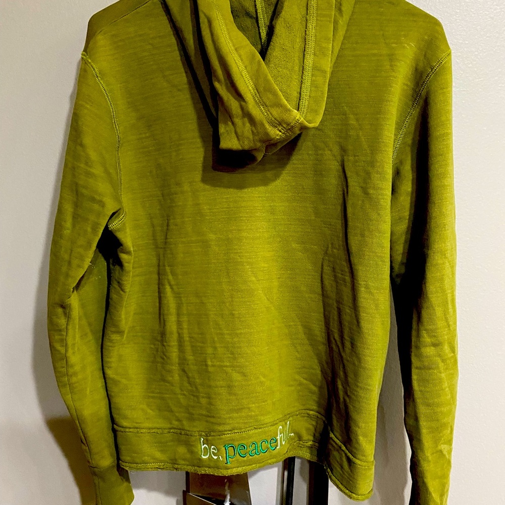 Full zipper, hooded PEACE sweatshirt.